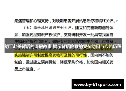 朗平赴美背后的深层故事 揭示背后隐藏的复杂动因与心路历程